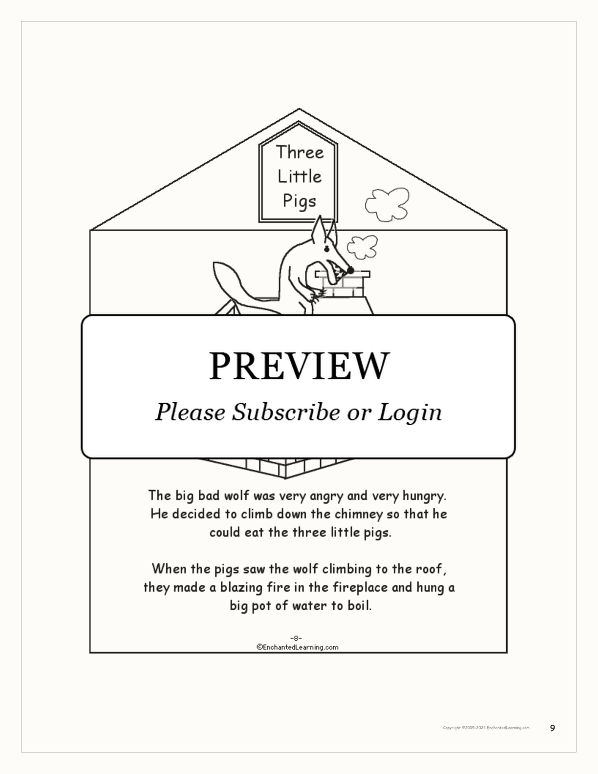 Three Little Pigs - Printable Book interactive printout page 9