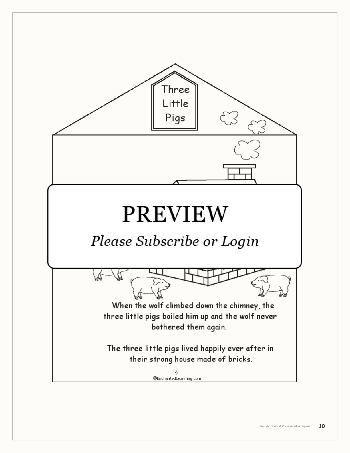Three Little Pigs - Printable Book interactive printout page 10