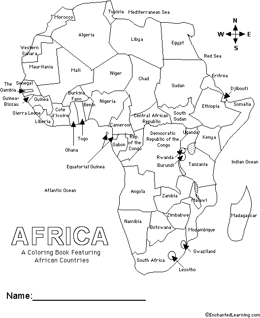 map coloring pages africa - photo #21