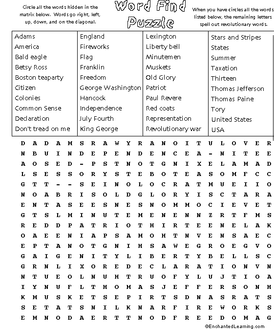 Revolutionary Word Search