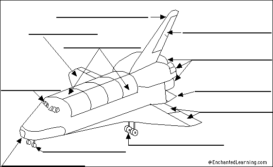 labeled space shuttle coloring pages - photo #11