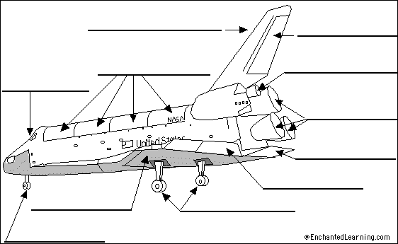 labeled space shuttle coloring pages - photo #17