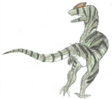 A Dilophosaurus.
