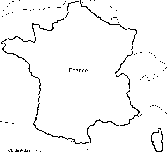 blank map of france