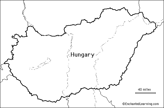 Outline Map Research Activity #3 - Hungary - EnchantedLearning.com