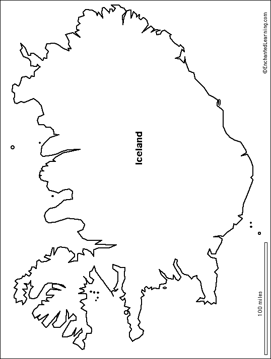 europe map outline. Outline Map of Iceland