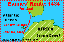 Map of Eannes' Route