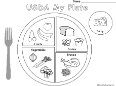 Food-Related Drawing and Coloring Worksheets :