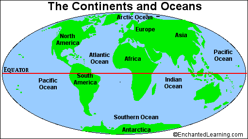 continents of world. Continents and Oceans Quiz