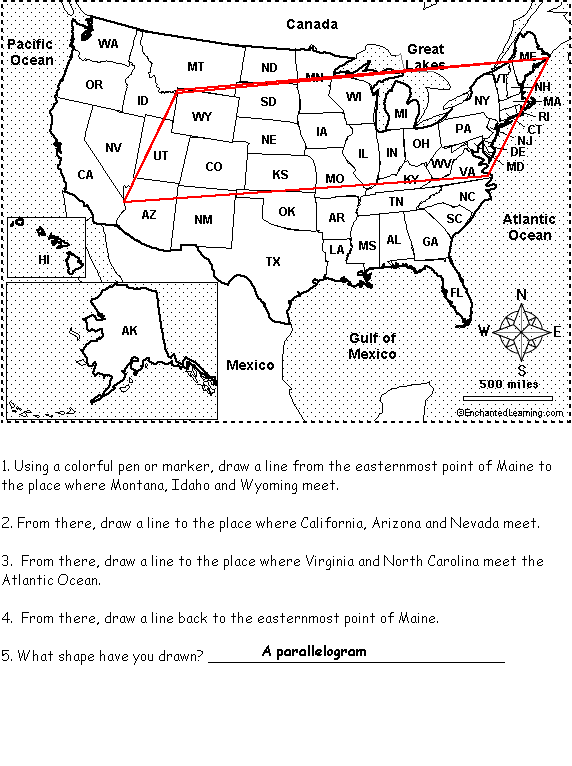 United States Follow America: the  Instructions #2 of geography texas worksheet