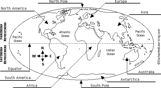 World Map North Pole