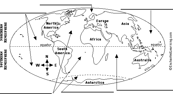 labeled map of oceans