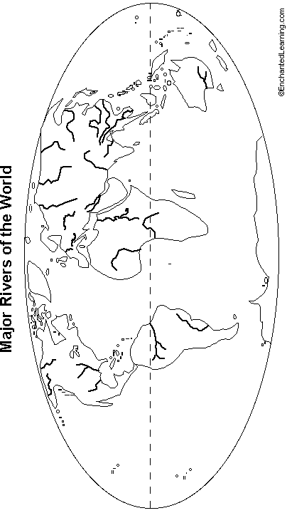 world map of rivers