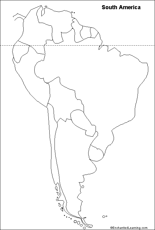 Map Of America. outline map South America