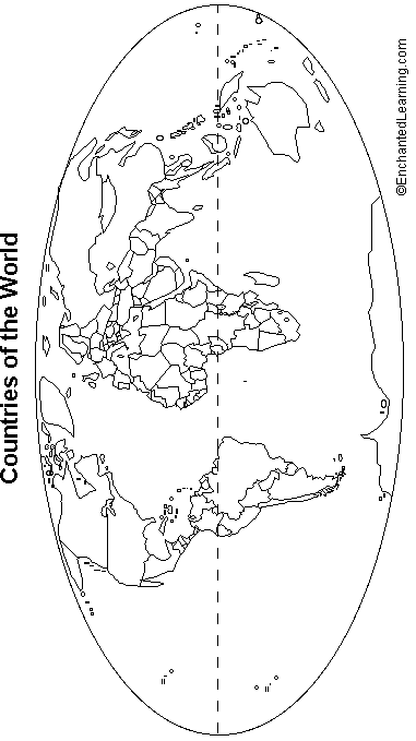 World Political Outline Map: EnchantedLearning.com