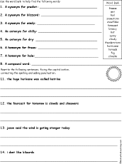 writing Writing at worksheets weather EnchantedLearning.com  Weather Related Activities
