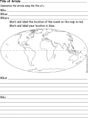Analysis World  free  geography worksheets Worksheet 5 Article school W's News high for