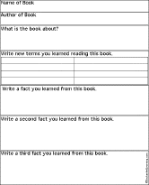 Blank book report sheets