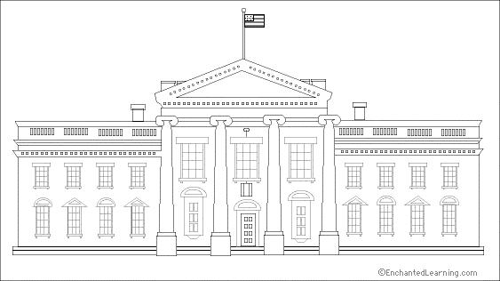 White House Coloring Printout - EnchantedLearning.com