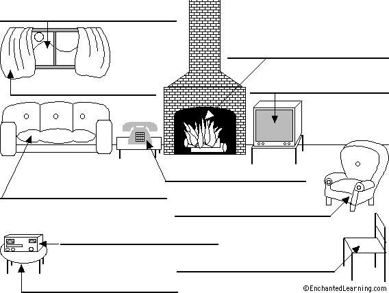 Label the Living Room in English