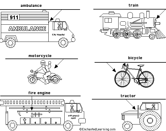 Label the Vehicles in English - answers