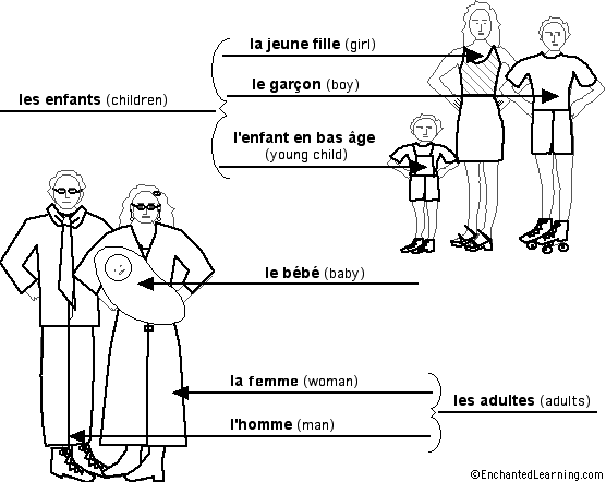 Label the People in French - answers