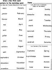 Pictures:  Words Worksheets worksheet match French to up weather Match