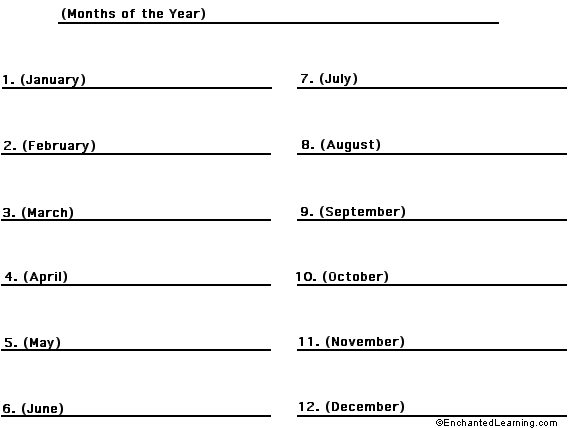 Label the Months of the Year in German Printout - EnchantedLearning ...