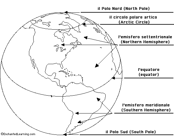 Label the Earth in Italian - answers