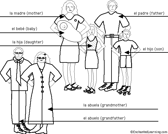 Label the Family in Spanish - answers