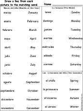 Spanish Language Activities: Time and the Calendar - EnchantedLearning ...