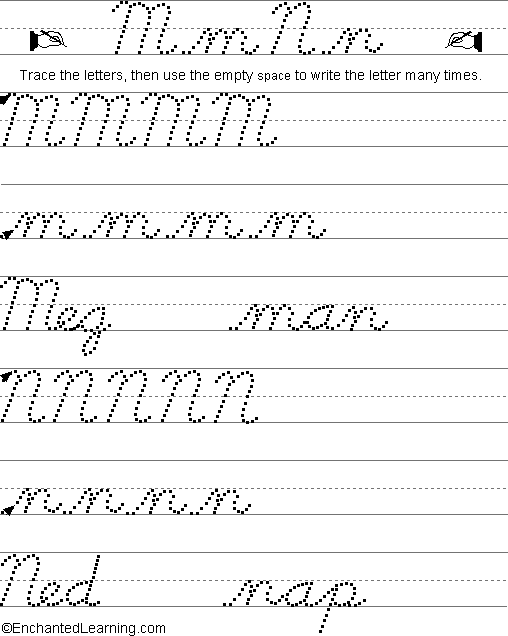 How to write a cursive m