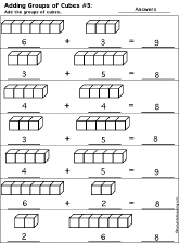 Addition Printout: Adding Groups of Cubes worksheet thumbnail