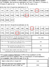 Multiples and LCM