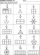 Math Coloring Sheets on Identifying Fractions   Enchantedlearning Com