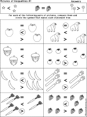 Pictures of Inequalities Printout worksheet thumbnail