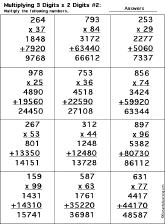 Multiplication Printout: 3 Digits x 2 Digits worksheet thumbnail