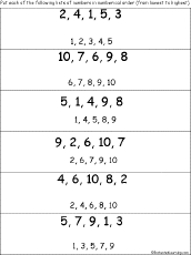 numerical order