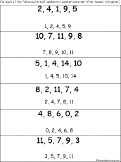 numerical order