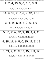 numerical order