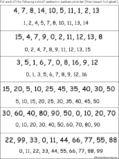 numerical order