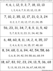 numerical order