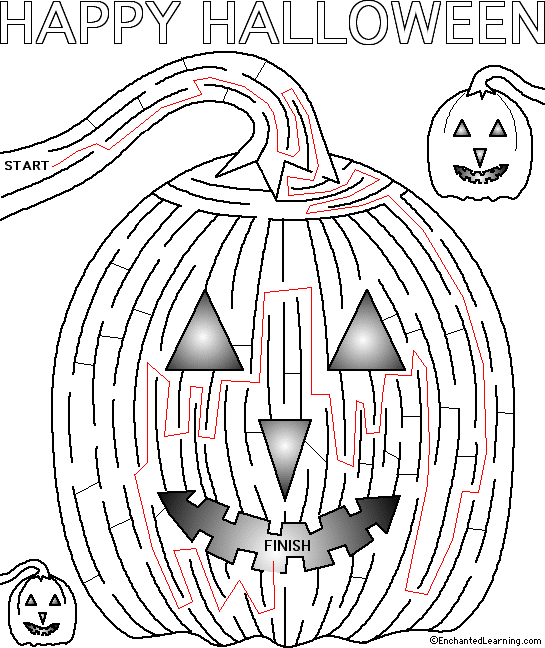 Jack-O'Lantern maze answers