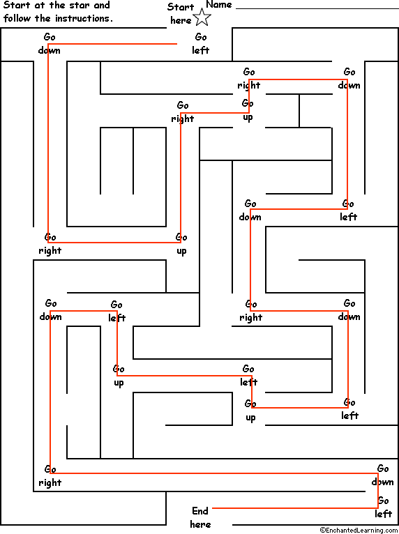 Right and Left maze answers