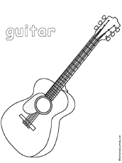guitar acoustic electric
 on guitar the guitar is a string instrument print out a coloring page on ...