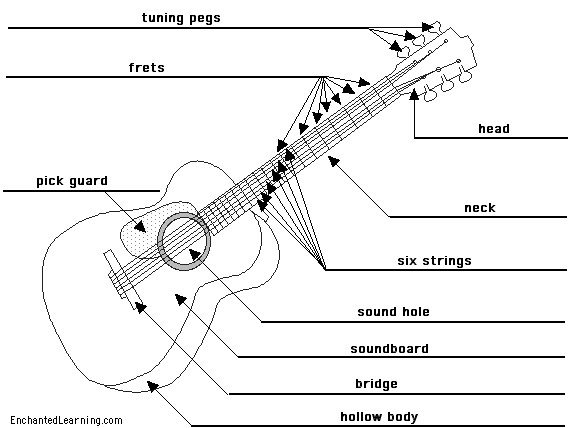 Label the guitar - answers