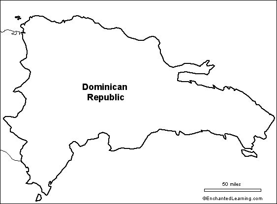 Dominican Republic Map. outline map Dominican Republic