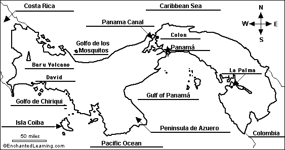 Panama's map to label