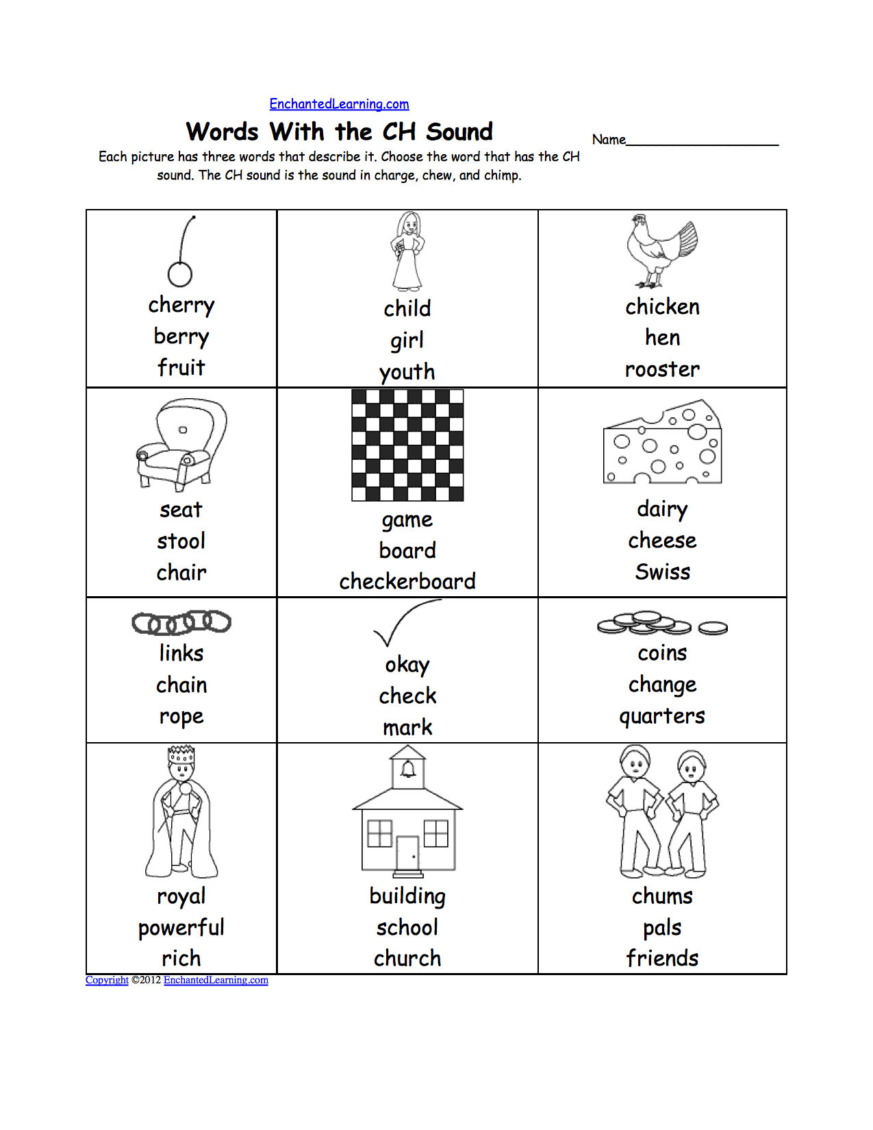 PHONICS CH WORKSHEET Blends Worksheet