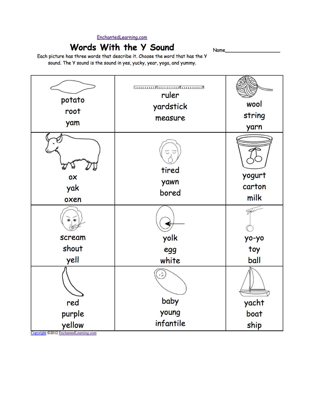 Letter Y Alphabet Activities At EnchantedLearning